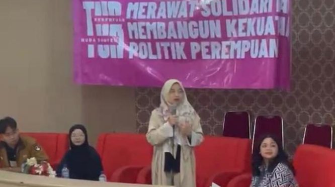 Talkshow Interaktif bertajuk “Menggugat Feodalisme Akademik Melalui Kepemimpinan Feminis” yang diselenggarakan Lingkar Studi Feminis (LSF) di Ruang Teater Fakultas Ilmu Tarbiyah dan Keguruan (FITK) UIN Syarif Hidayatullah Jakarta, Ciputat, Kota Tangerang Selatan, Jumat (10/7/2026).
